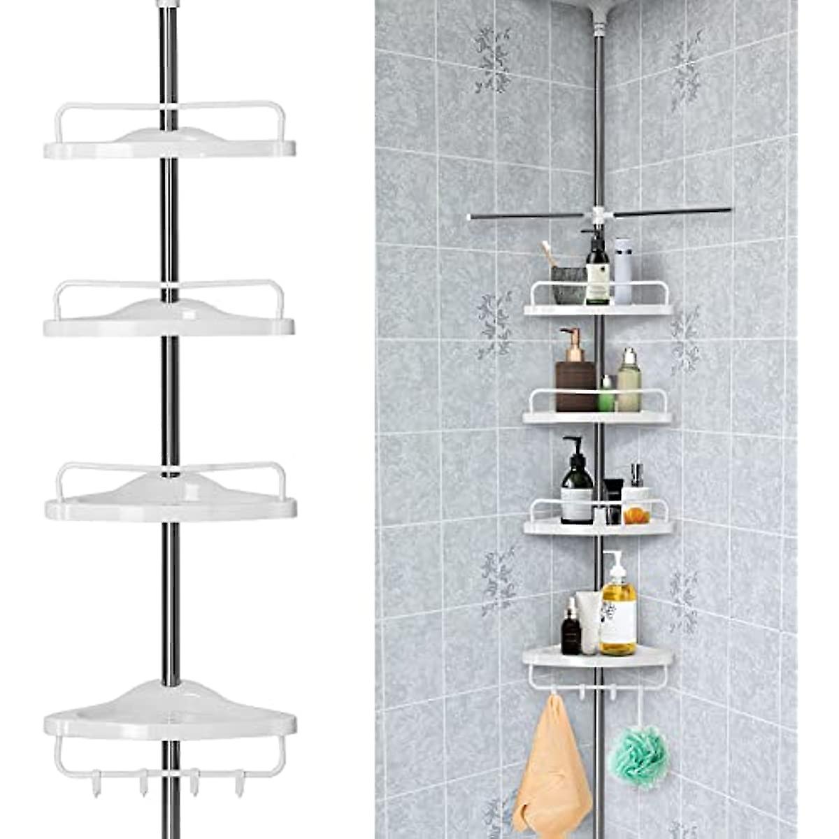 Corner Shower Shelf 4 Tier Bathroom Corner Storage No Drilling Shower Shelves