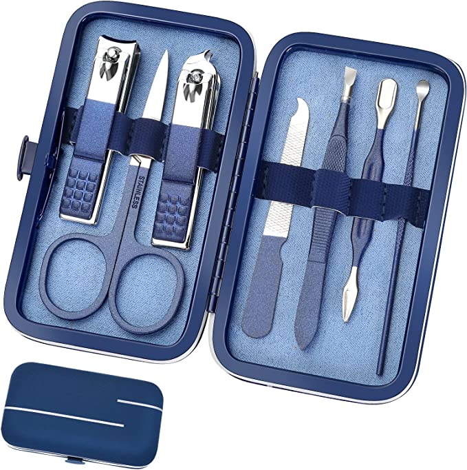Travel Manicure Set, Mens Grooming kit Women Nail Manicure Kit 8 in 1