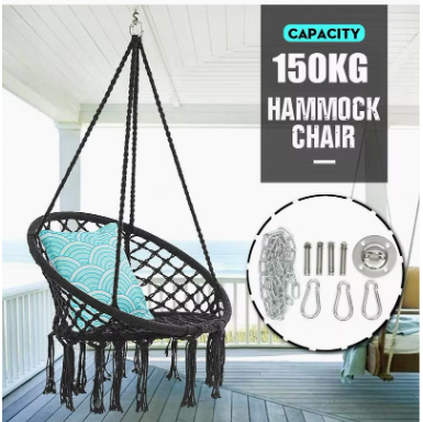 Round Hammock Swing Chair Black