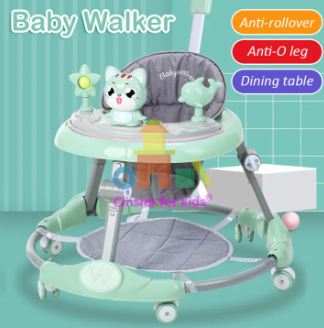 Baby Walker Baby Stroller With Music And Toys Light Green/ Blue
