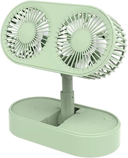 Foldable Portable Adjustable Dual Cooling Desk Fan USB Rechargeable Mini Fan