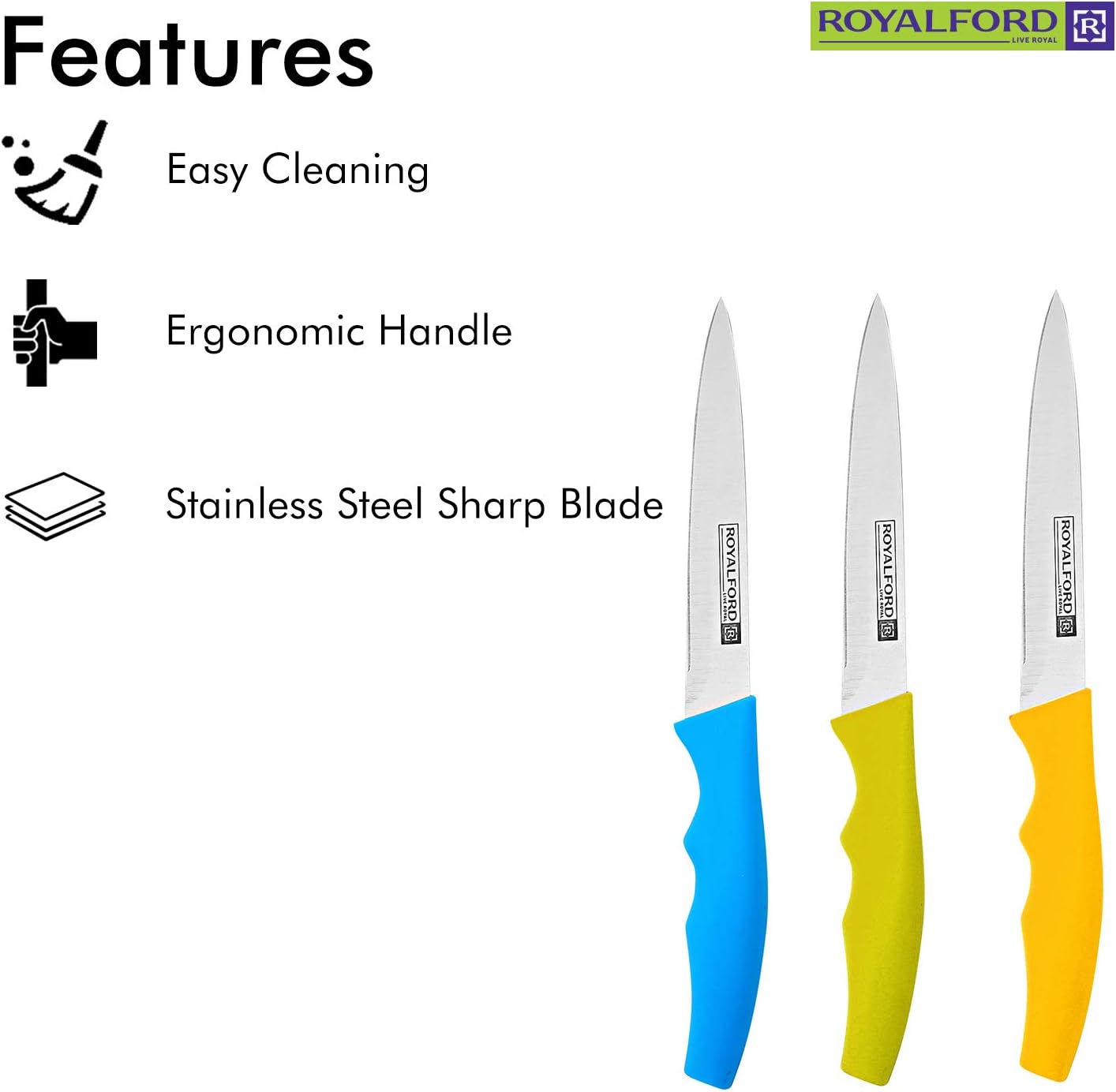 Royalford RF9872 Stainless Steel Scraper - Portable Ergonomic Long