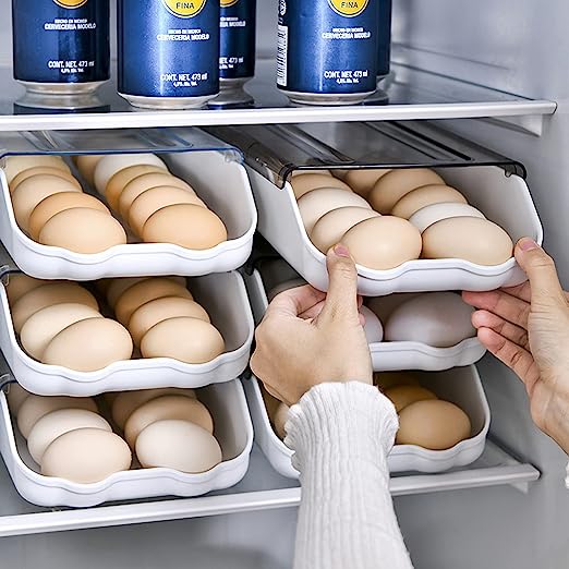 Egg Holder for Refrigerator Egg Tray Auto Scrolling down for Refrigerator Smart