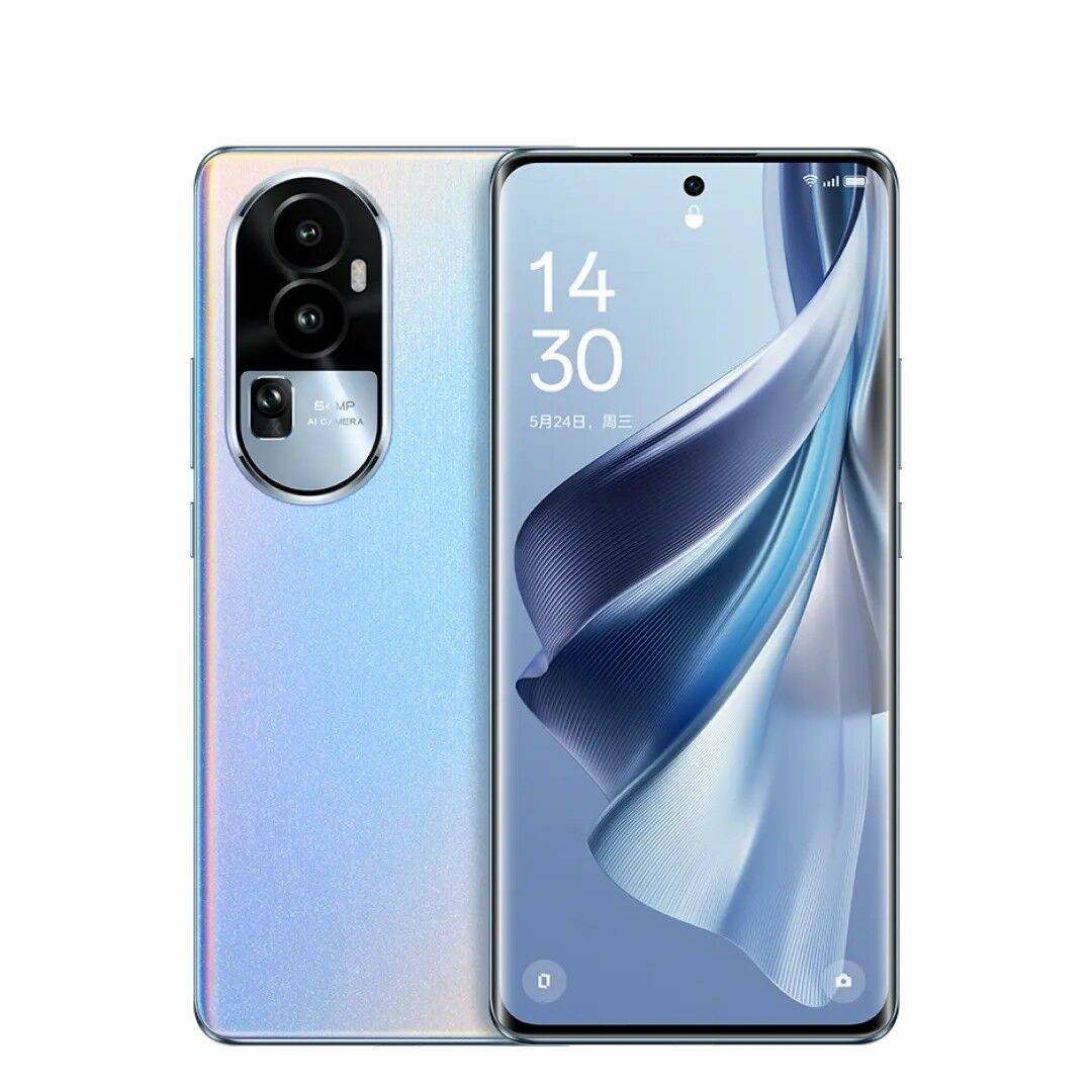 OPPO Reno 10 Mobile Phone 8GB+256GB Snapdragon 778G Octa Core 6.7 Inch 120Hz OLED Flexible Curved Screen 64MP Triple Cameras NFC, Blue
