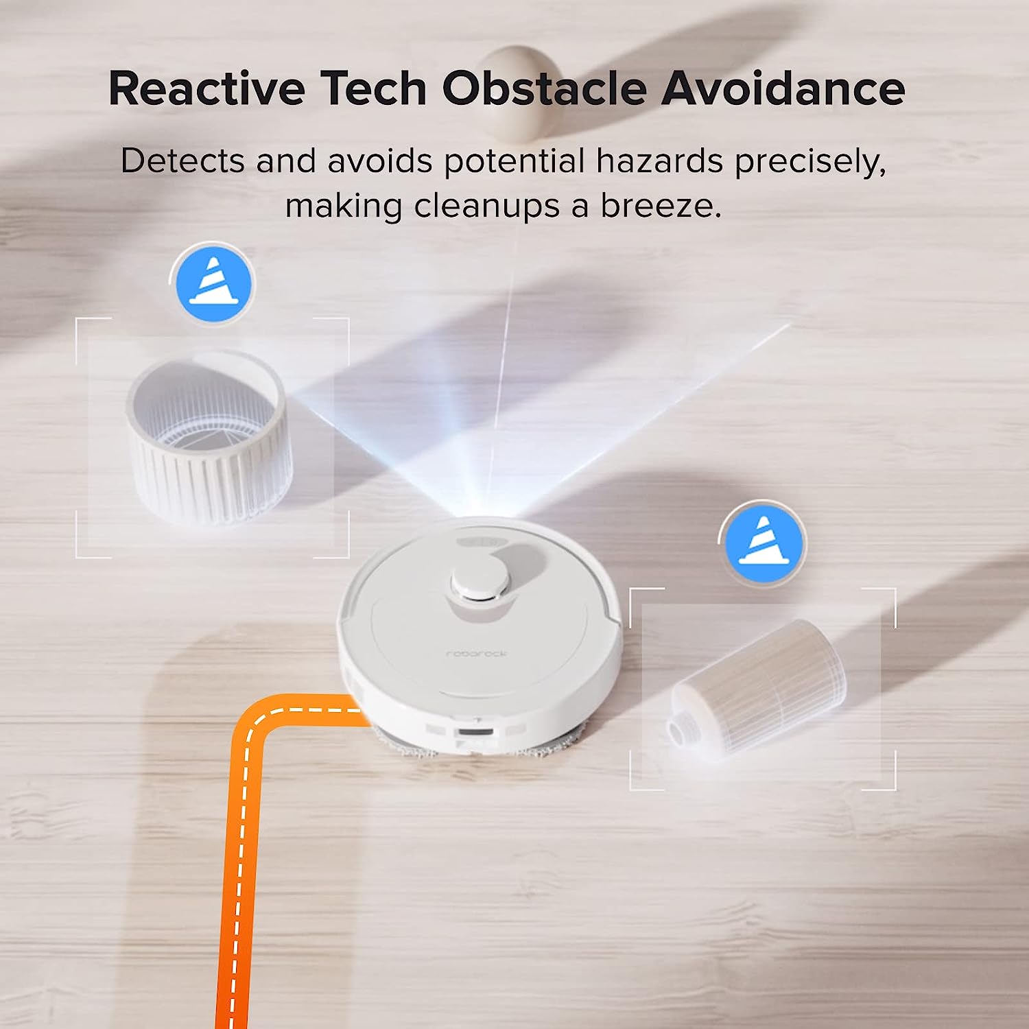 Roborock Robot Vacuum and Mop, Auto-Drying, Auto Mop Washing, Dual Spinning Mops, Auto Mop Lifting, Self-Refilling, Self-Emptying, Reactive Tech Obstacle Avoidance, 5500Pa Suction, White