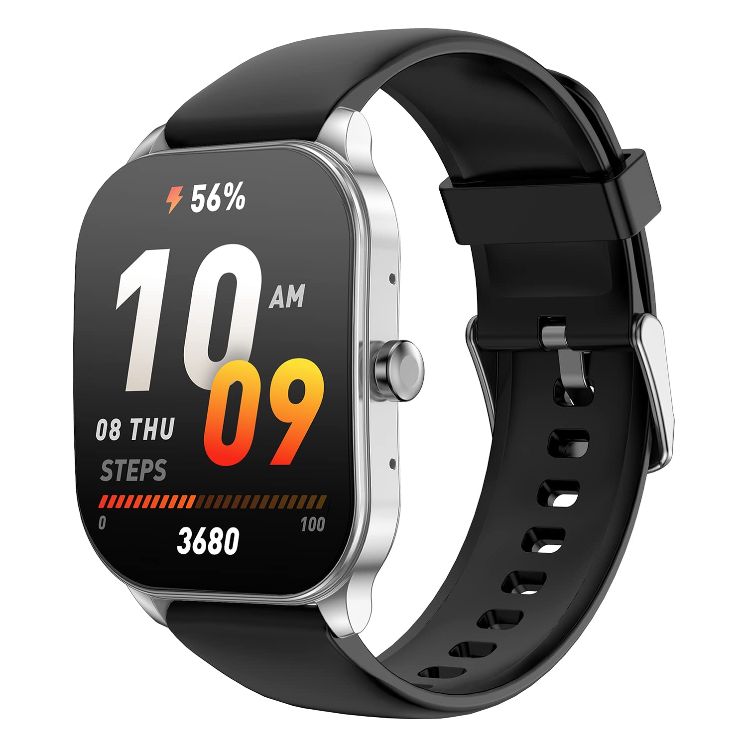 Amazfit Pop 3S Smart Watch with 1.96" AMOLED Display, Bluetooth Calling, SpO2, 12-Day Battery Life, AI Voice Assistance, 100 Sports Modes, 24H HR Monitor, Music Control, Over 100 Watch Faces (Silver)