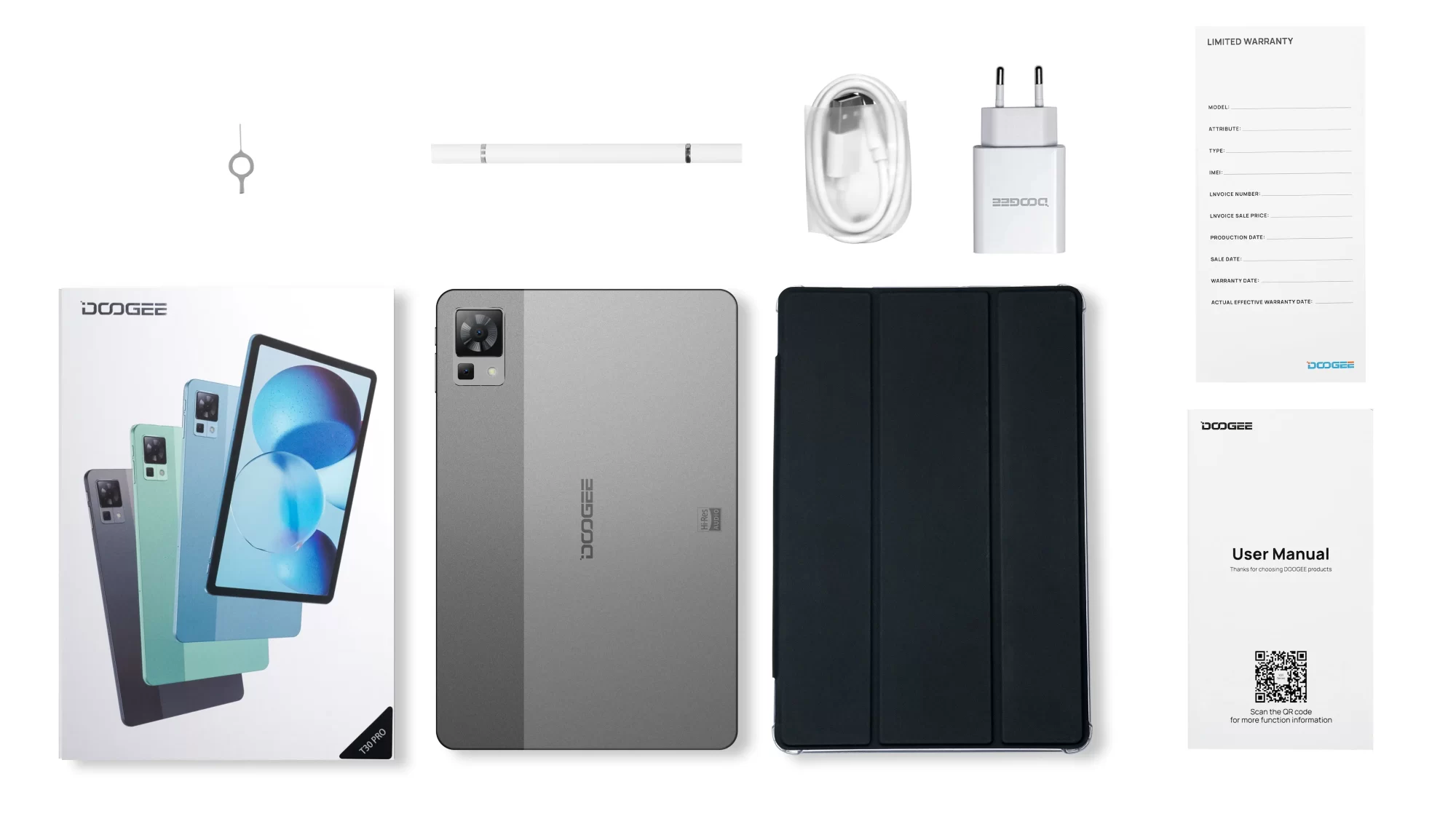 DOOGEE T30 Pro Tablet PC MediaTek Helio G99 11'' 2.5K TÜV Certified 8GB+256GB 8580mAh 20MP Main Camera Android 13 Widevine L1