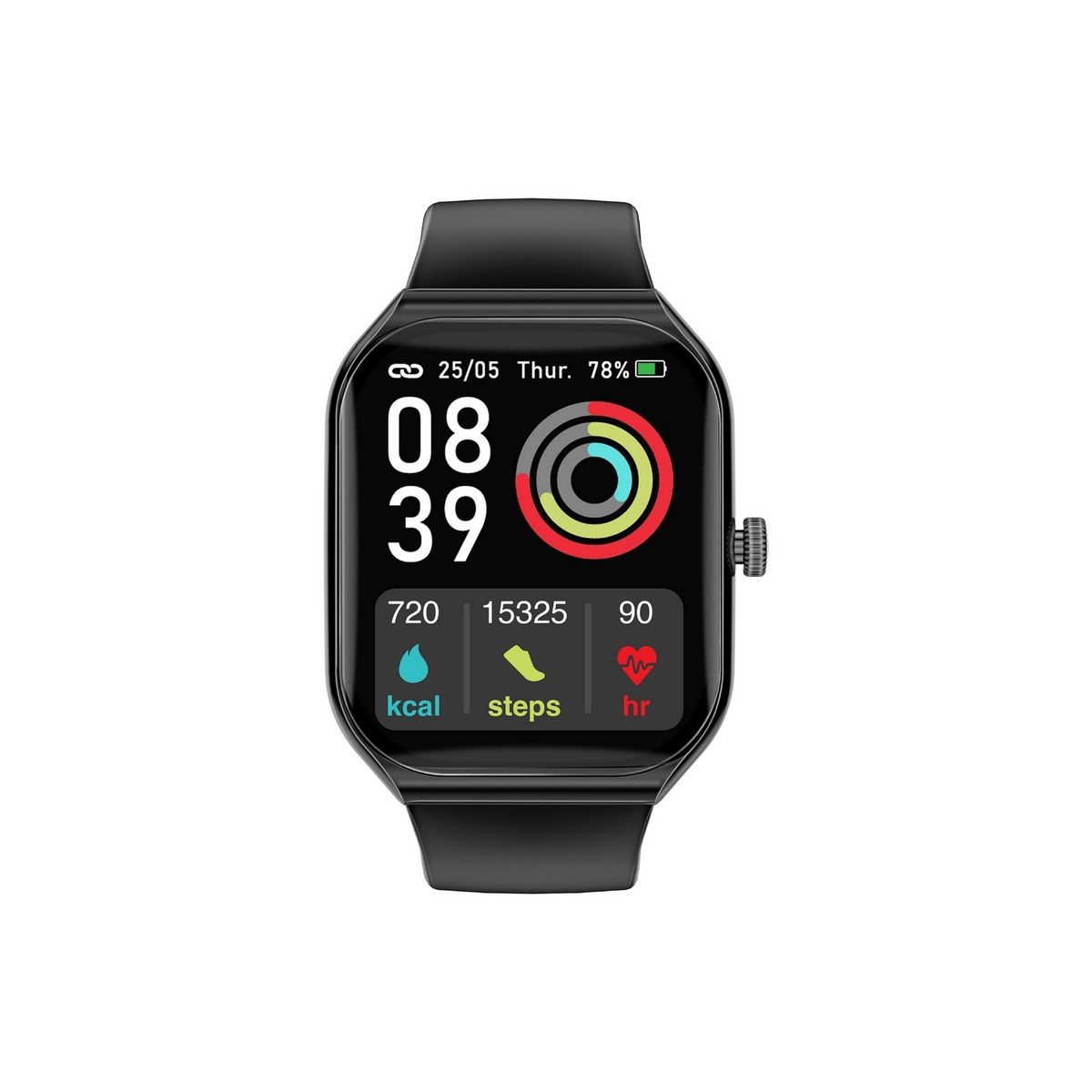Promate Smart Watch, Sporty BT 3.0 + BLE 5.2 Fitness Tracker with 1.96” Always-On AMOLED Display, 10 Day Battery Life, 100+ Sports Modes and IP68 Water Resistance for iPhone 14, Galaxy S23, ProWatch-AM19