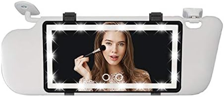 Car Visor Vanity Mirror - Rechargeable LED Light Makeup Mirror for All Car