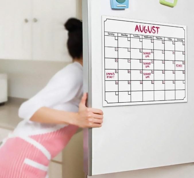 Dry Erase Calendar For Fridge White Board Monthly Planner For Refrigerator Erasable