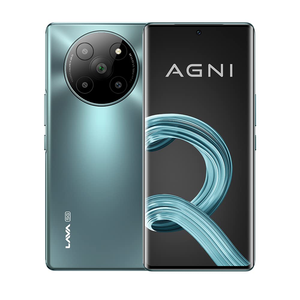 Lava Agni 2 5G (Glass Viridian, 8GB RAM, 256GB Storage) | India's First Dimensity 7050 Processor | 120 Hz Curved Amoled Display | 13 5G Bands | Superfast 66W Charging | Clean Android