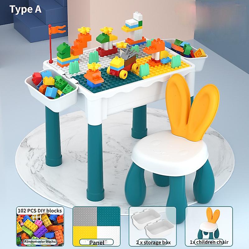 155 Pcs of Building Block Table Kids Activity Table, All_In_1 Multi-Purpose Building Block Table