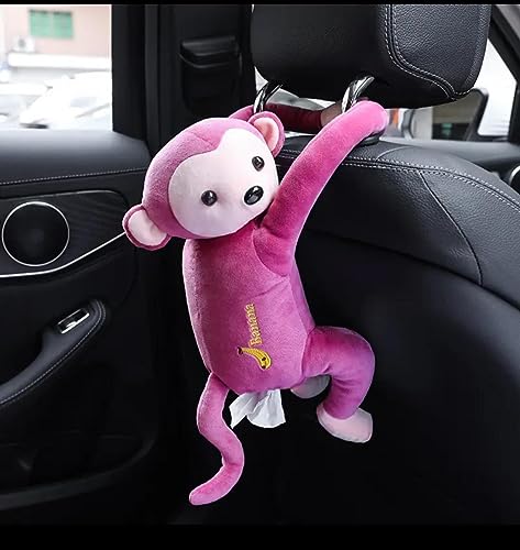 PGT-STORE Tissue Box Holder Hanging Pouch Cute Cartoon Animals Monkey