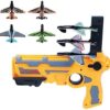 Kids Outside Toys, Flying Toy Auto-Launcher with 3 Pcs Glider Planes, Orange