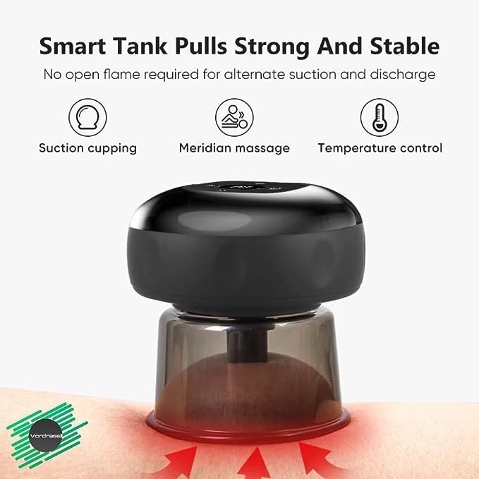 PGT-STORE Electric Cupping Therapy Set with 6 Level Temperature and Suction for Back, Shoulder and Neck
