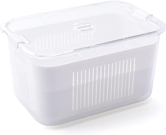 Refrigerator Storage Box Fresh Fruit Vegetable Drain Basket Boxes Storage Containers With Lid