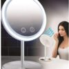 Mirror Beauty Makeup With Touch Sensors Fan And Led Light