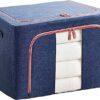 Storage Bag for Clothes or Bedding, Storage Box with Zips, Foldable, Steel Frame, Large Capacity
