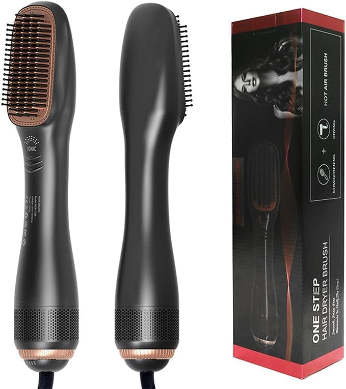 3 in 1 Hot Air Styler Hair Dryer Brush Powerful Ceramic Tourmaline Ionic 3 Heat/2 Speed Settings One-Step Hair Dryer And Styler for All Hair Types