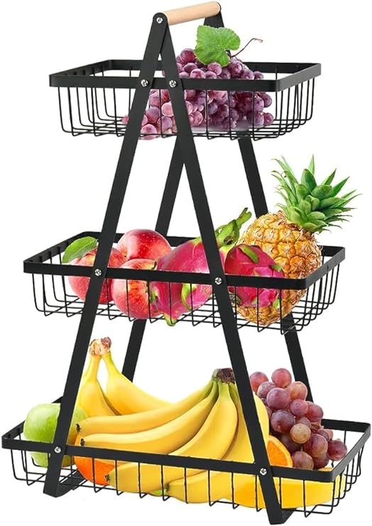 3-Tier Fruit Basket,Fruit Bowl Holder Bread Basket Vegetable Rack