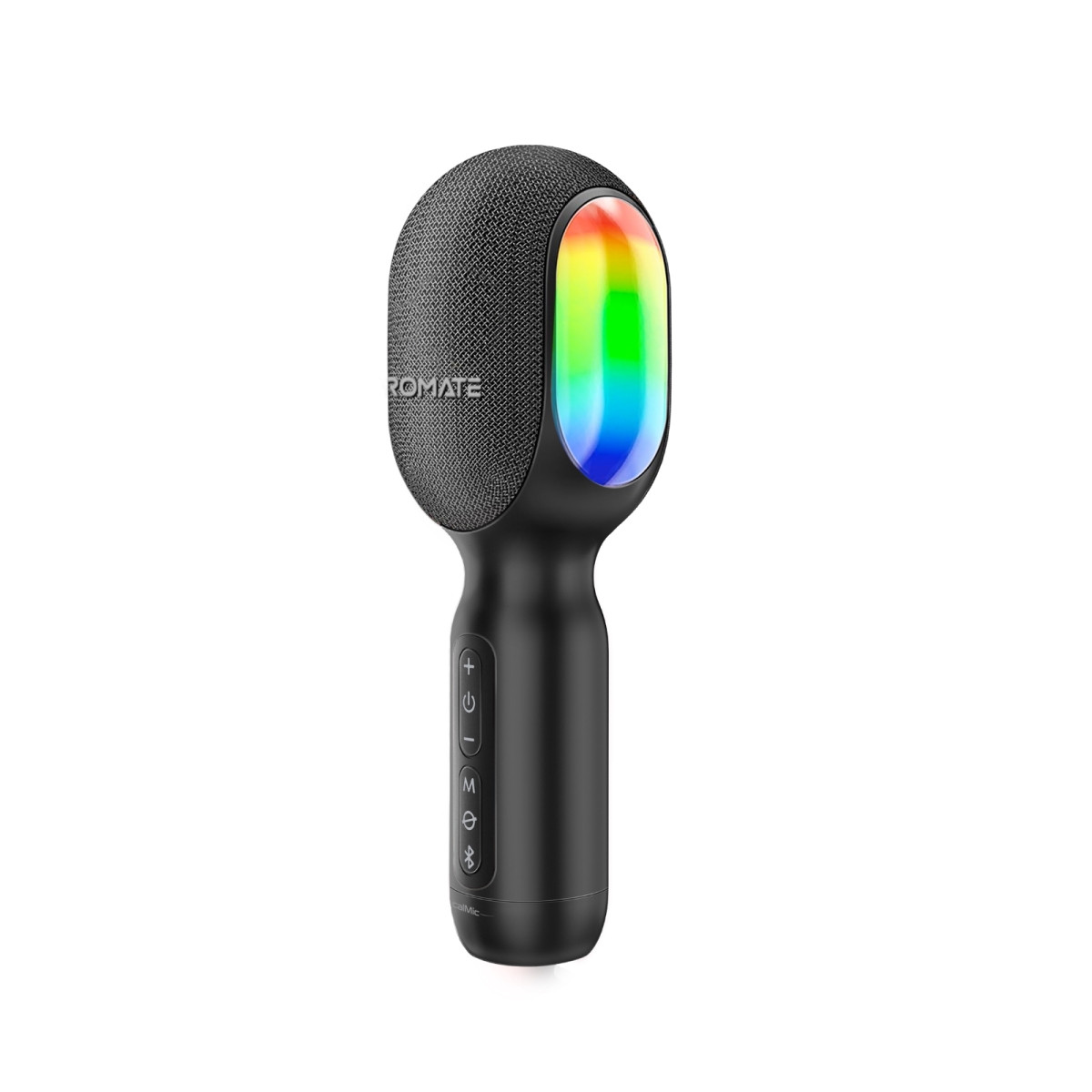 Promate Wireless Bluetooth Karaoke Microphone, Handheld 5-in-1 Karaoke Microphone & Speaker with LED Lights, TWS Duet Mode, 10-Hour Play Time, 3.5mm AUX and Headphone Port for Party, Kids, Adults, VocalMic