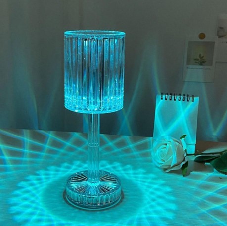 7 Color Crystal Table Lamp Wine Glass Modeling Atmosphere Lamp Bedroom Bedside Lamp