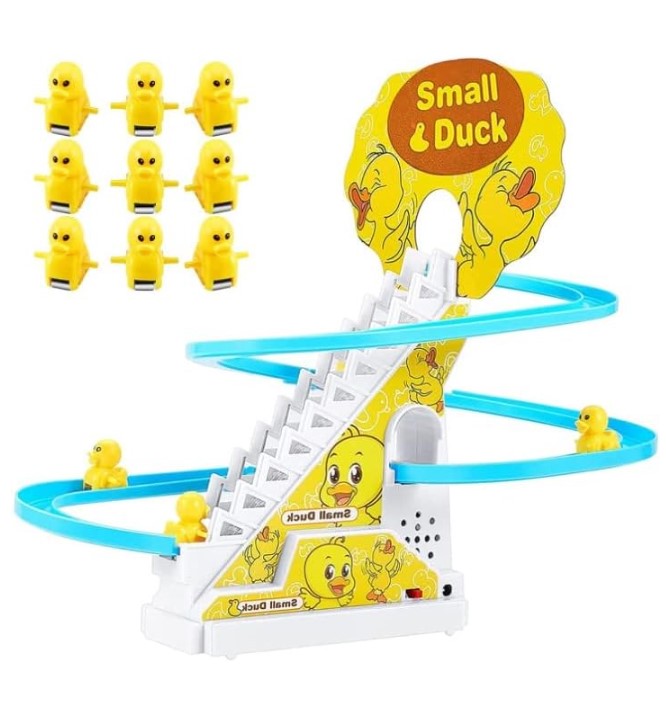 Jouet Canard Escalator Électrique - Monte Les Escaliers Avec Lumières LED Et Musique - Jouet éducatif Interactif Pour Enfants 3 Ans Et Plus