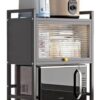 Microwave Shelf, Adjustable Storage Stand for Kitchen Countertop