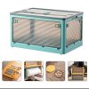Clear Storage Bins with Lids, Plastic Collapsible Storage Cube with Double Door, Large Stackable Folding Crates for Home and Office