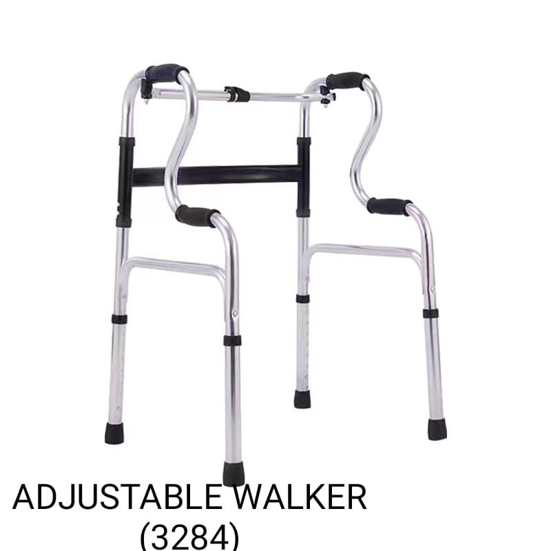 Walker Adult Aluminum Walking Frame, with Wheels Lightweight Compact Folding Walker 8-levels Adjustable Hight for Seniors