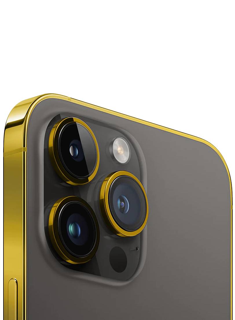 Caviar Luxury 24k Gold Plated Frame Customized iPhone 15 Pro 256 GB Black Titanium