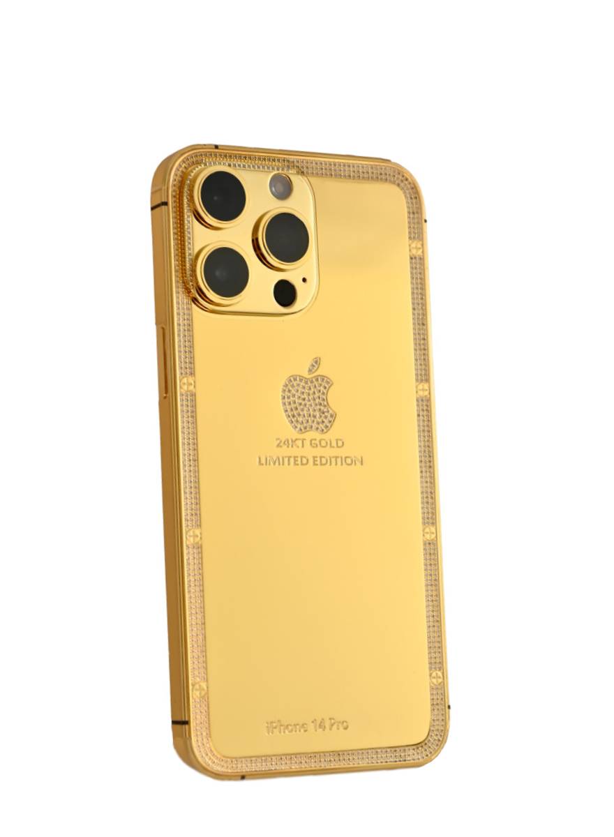 Caviar Luxury 24k Gold Plated Customized iPhone 15 Pro 1 TB Gold Titanium Crystal Frame