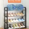 Portable Metal Shoe Organizer - Black