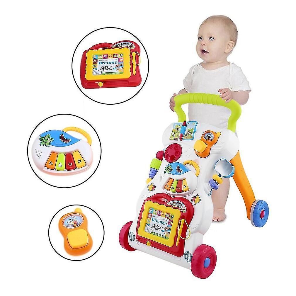 Baby Walker Multifunctional Toddler Sit-to-stand Walker With Adjustable Screw