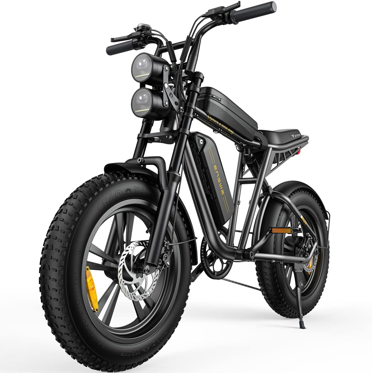 ENGWE M20 Ebikes for Adults - 750W Motor 4.0 * 20" Fat Tire Offroad Cruiser E Motorcycle 28MPH 94Miles Long Range for 48V13A Dual Battery Option,Full Suspension UL Certified, Green