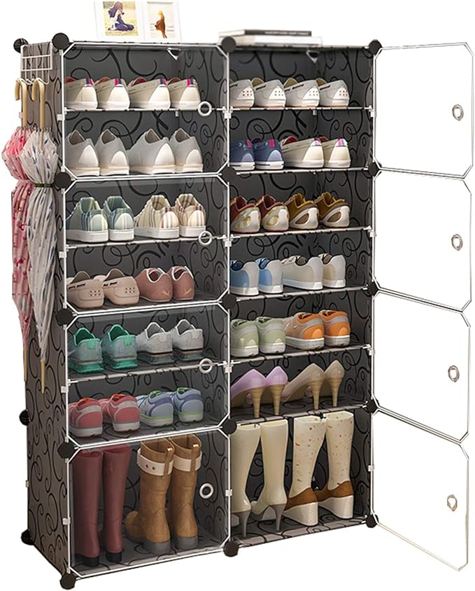 Multifunctional Organizer for Clothes and Shoes with a Transparent, Foldable Door