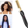 Gold Plated Heated Styling Comb Electric Hot Straightening Comb