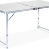 Folding Camping Table with Adjustable Height Legs, 1.2M Lightweight Aluminum Table, Indoor Outdoor