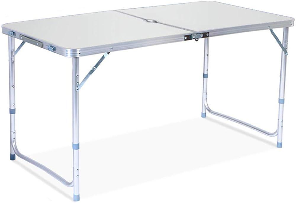 Folding Camping Table with Adjustable Height Legs, 1.2M Lightweight Aluminum Table, Indoor Outdoor
