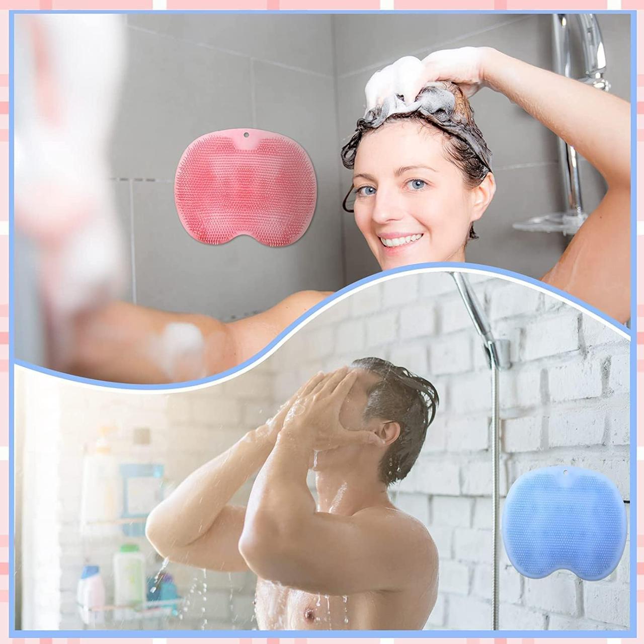 Shower Foot & Back Scrubber, Silicone Bath Massage Pad, Silicone Body Scrubber, Wall Mounted Back Scrubber