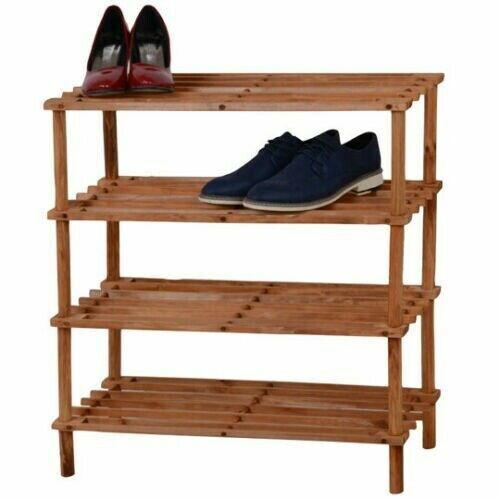 Wooden Shoes Storage Rack Stand Holder Organizer 4 Tier