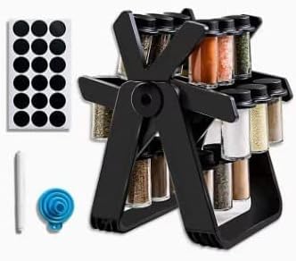 Rotating Spice Rack with 18 Jars