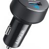 Anker USB C Car Charger, 32W 2-Port Type C Compact Car Charger with 20W Power Delivery and 12W PowerIQ, 521 Car Charger (32W) with LED for iPhone 14 13 12 11 Pro Max, Pixel 3 2 XL, iPad Pro, and More