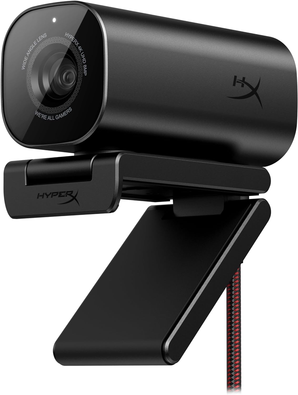 HyperX Vision S – Webcam, 4K Video Recording @ 30fps, 90° Field-of-View, Responsive Autofocus, Hyperflex Cable, Aluminum Body, Plug and Play, Sony Starvis 8MP Sensor, 5G2P Lens, USB-C – Black