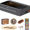xTool P2 55W CO2 Laser Cutter, Smart Desktop CO2 Laser Engraver and Cutter Machine, Dual Smart 16MP Cameras, Curved Surface Engraving, Create with Wood and Metal, Acrylic, Glass, Fabric, Leather