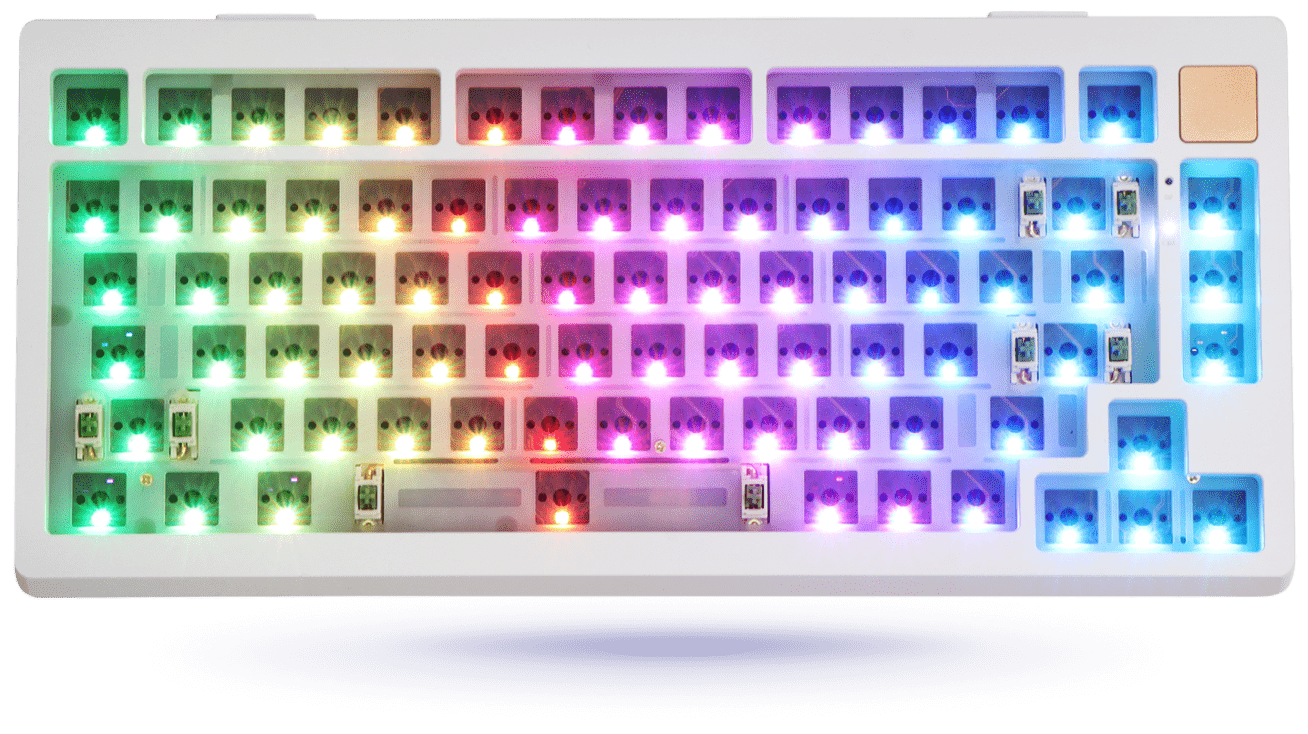 KiiBOOM Moonshadow 81 Aluminum VIA/QMK USB-C Wired Hot-Swappable Mechanical Keyboard Barebones Kit NKRO South-Facing RGB, Green