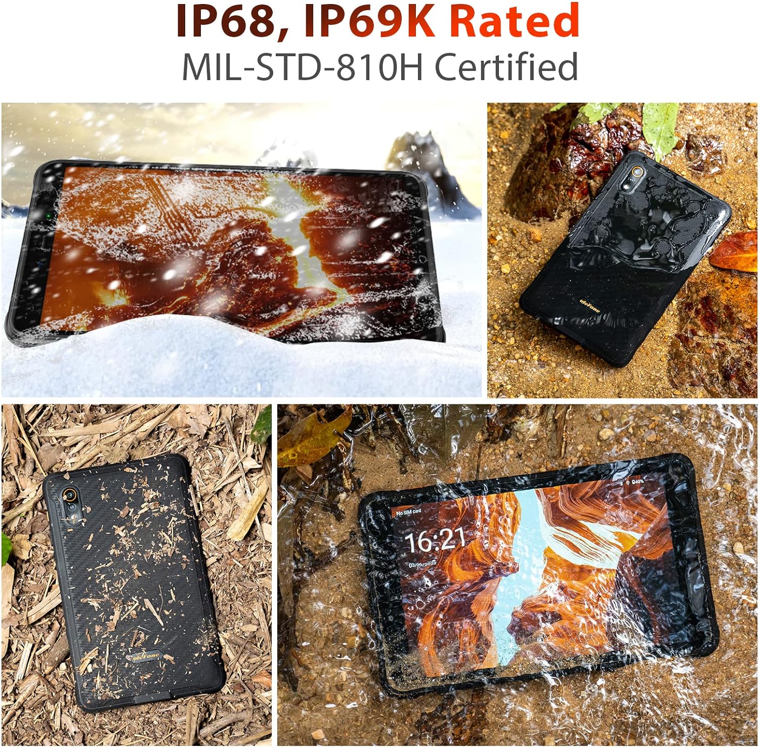 Ulefone Armor Pad Lite Rugged Tablet, 7650mAh, 8 Inch IP69K Waterproof Tablet, Octa Core 3GB + 32GB Android 13, Dual Speakers, uSmart Expansion Connector, 13MP + 5MP, 5G WiFi/BT5.2/GPS/NFC