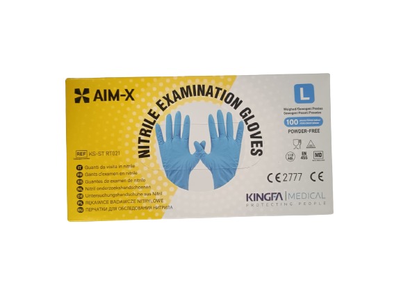 Aim-X Medical Nitrile Powder-Free Examination Gloves - L