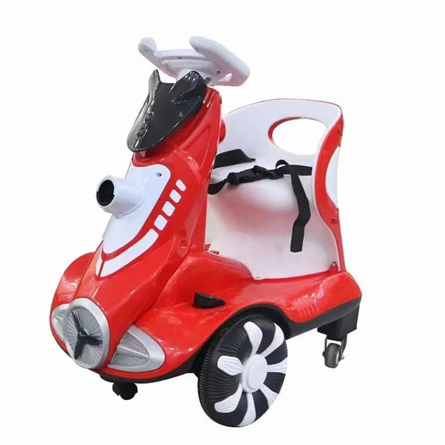 Pikkaboo Toddler Four-wheel Lights and Bubbles Electric Scooter -Red