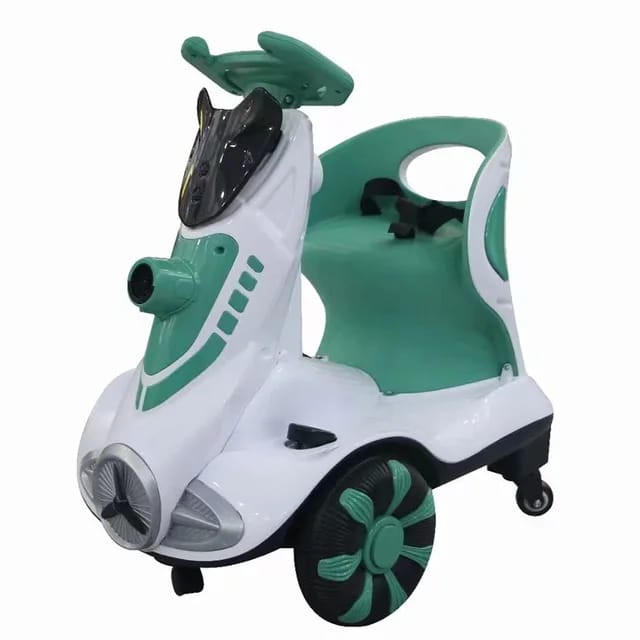 Pikkaboo Toddler Four-wheel Lights and Bubbles Electric Scooter -Green